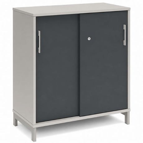 Ergoff Kontorskab DNA, 800x890 mm, Lys grå/Antracit, skydedør 2A4 – Andet (billede 1)