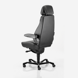 Kontorstol KAB Seating Director, White-Line Sort skind inkl. armlæn og nakkestøtte i sort skind