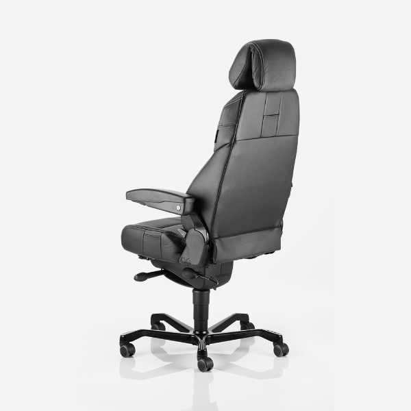 Kontorstol KAB seating K4 Premium, White-Line Sort skind inkl. armlæn og nakkestøtte – image 5