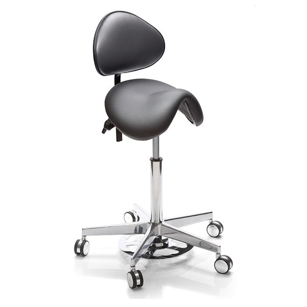 Sadelstol Polo M standard med ryglæn og fodaktivator – image 4