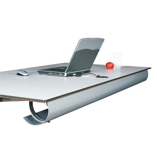 Kabelholder Halfpipe til bord, Alugrå 790 mm – image 1