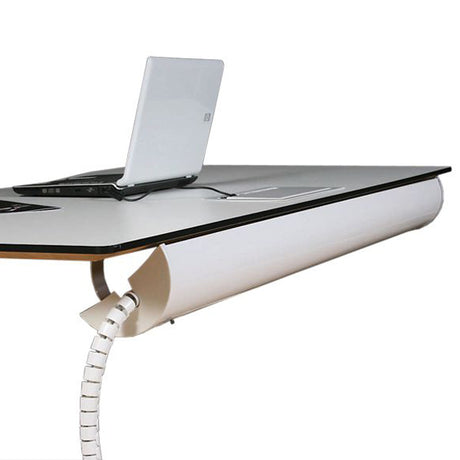 Kabelholder Halfpipe til bord, Hvid 790 mm