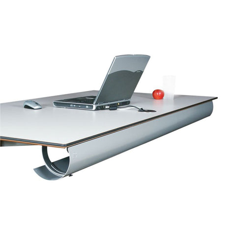 Kabelholder Halfpipe til bord, Alugrå 1500 mm – image 1