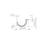 Kabelholder Halfpipe til bord, Hvid 1500 mm – image 4
