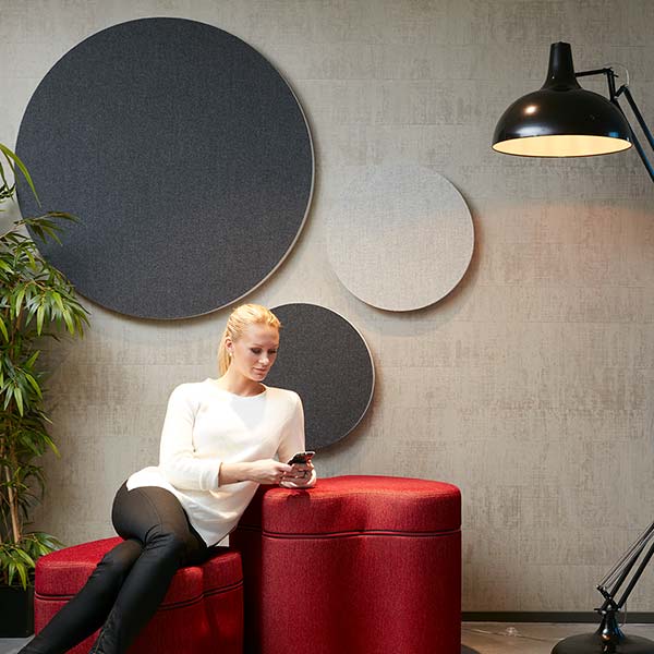 Lydabsorbent Sound Off EcoSUND Væg, Ø1100 mm Hvid, uden tekstil – image 2