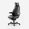 Kontorstol KAB Seating Controller, White-Line Sort fighter inkl. armlæn og nakkestøtte – Kontorstole (billede 1)