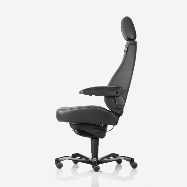 Kontorstol KAB Seating Controller, White-Line Sort fighter inkl. armlæn og nakkestøtte – image 4