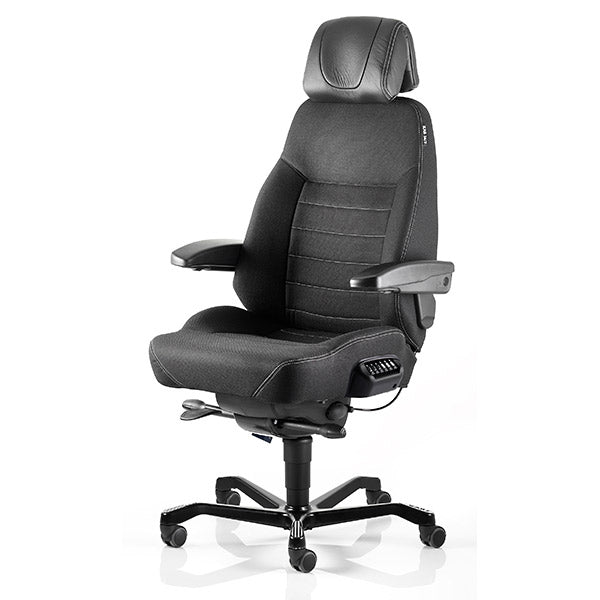 Kontorstol KAB Seating Executive, ACS White-Line Sort fighter – Kontorstole (billede 1)