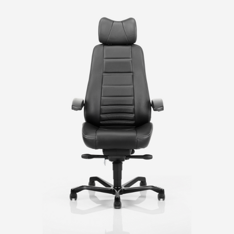 Kontorstol KAB Seating Controller, White-Line Sort skind inkl. armlæn og nakkestøtte – Kontorstole (billede 3)