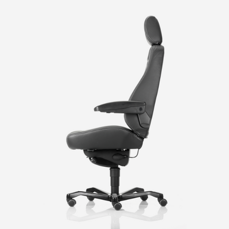 Kontorstol KAB Seating Controller, White-Line Sort skind inkl. armlæn og nakkestøtte – Kontorstole (billede 5)