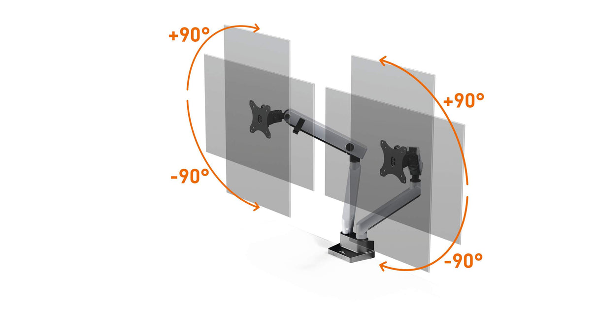 Skærmholder SELECT PLUS 2 skærme, bordbeslag