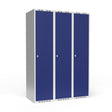 Garderobeskab 3x400 mm Lige tag 1 rum i højden Blå dør Greb for hængelås – image 1