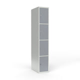 Skoleskab 1x300 Lige tag 4 rum i højden Grå ståldør Greb for hængelås – image 1