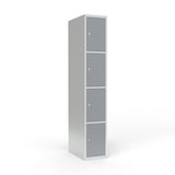 Skoleskab 1x400 Lige tag 4 rum i højden Grå ståldør Cylinderlås – image 1