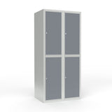 Skoleskab 2x400 Lige tag 2 rum i højden Lys grå laminatdør Cylinderlås – image 3