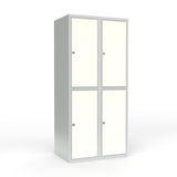 Skoleskab 2x400 Lige tag 2 rum i højden Hvid laminatdør Greb for hængelås – image 1