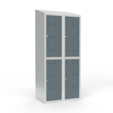 Skoleskab 2x400 Skråt tag 2 rum i højden VirrVarr Black laminatdør Greb for hængelås – image 1