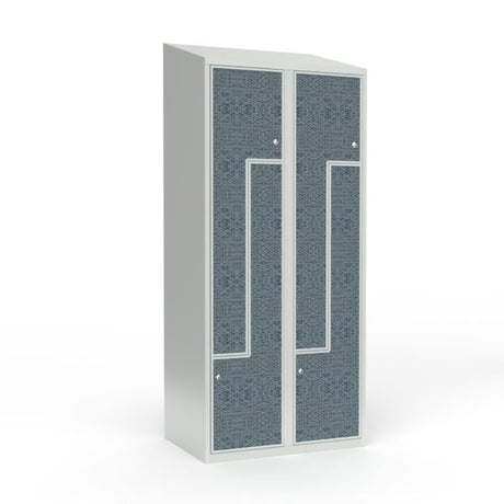 Skoleskab 2x400 Skråt tag, Z-dør VirrVarr Black laminatdør Cylinderlås – image 1