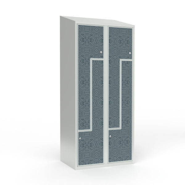 Skoleskab 2x400 Skråt tag, Z-dør VirrVarr Black laminatdør Cylinderlås – image 1