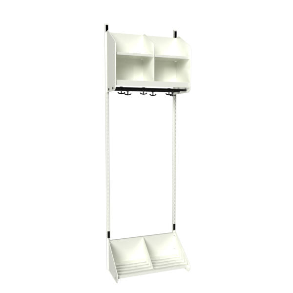 Sonesson BST Kombination A, Startsektion 2 pladser B 600 mm, hvid – Børnegarderober