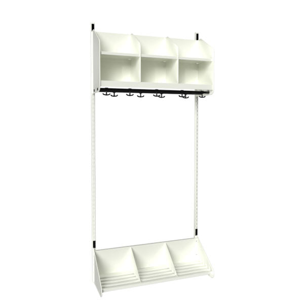 Sonesson BST Kombination A, Startsektion 3 pladser B 900 mm, hvid – Børnegarderober