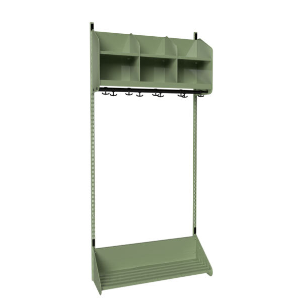 Sonesson BST Kombination B,  Startsektion 3 pladser B 900 mm, grøn – Børnegarderober
