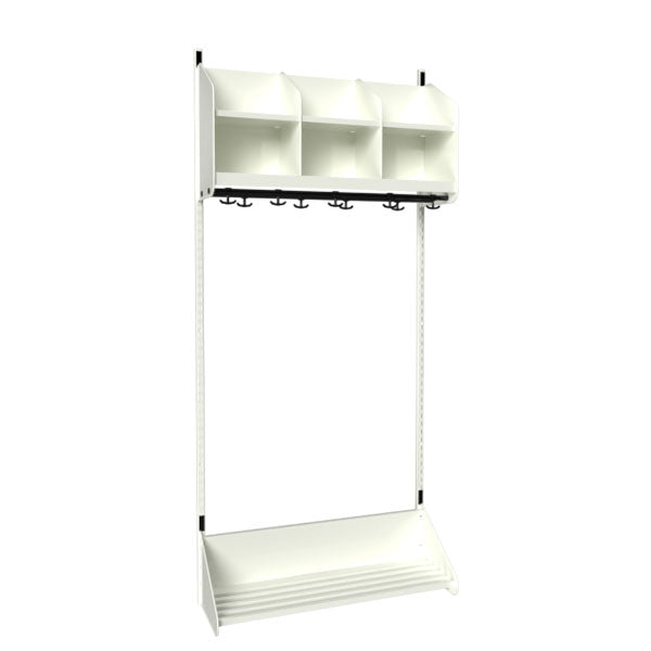 Sonesson BST Kombination B,  Startsektion 3 pladser B 900 mm, hvid – Børnegarderober