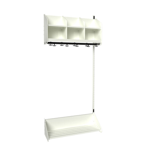 Sonesson BST Kombination B,  Påbygningssektion 3 pladser B 900 mm, hvid – Børnegarderober