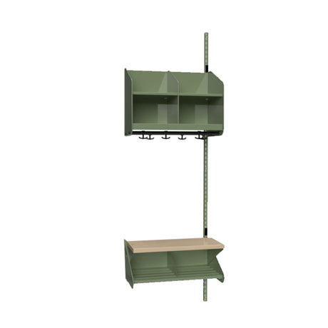 BST Kombination C,  Påbygningssektion 2 pladser B 600 mm, grøn – image 1