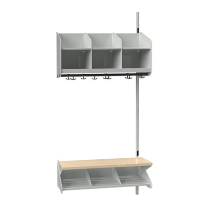 BST Kombination C,  Påbygningssektion 3 pladser B 900 mm, lys grå – image 2