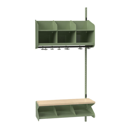 BST Kombination C,  Påbygningssektion 3 pladser B 900 mm, grøn – image 1