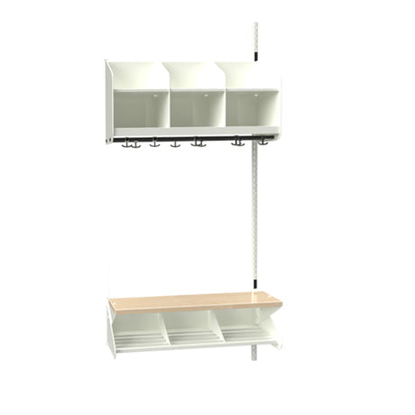 BST Kombination C,  Påbygningssektion 3 pladser B 900 mm, hvid – image 1