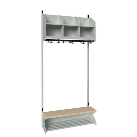 BST Kombination D,  Startsektion 3 pladser B 900 mm, lys grå – image 2