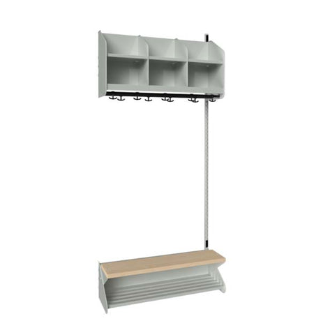 BST Kombination D,  Påbygningssektion 3 pladser B 900 mm, lys grå – image 2