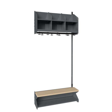 BST Kombination D,  Påbygningssektion 3 pladser B 900 mm, mørk grå – image 1