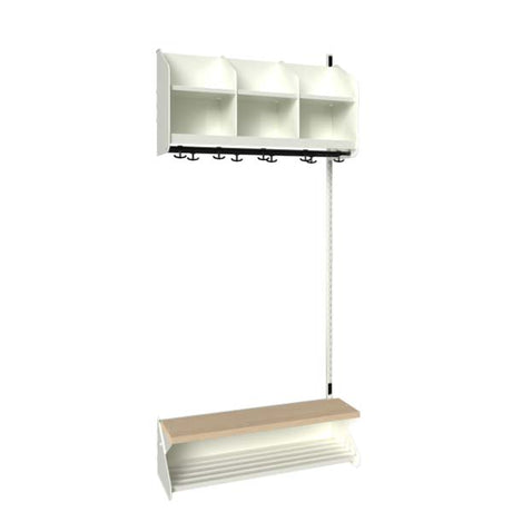 BST Kombination D,  Påbygningssektion 3 pladser B 900 mm, hvid – image 2