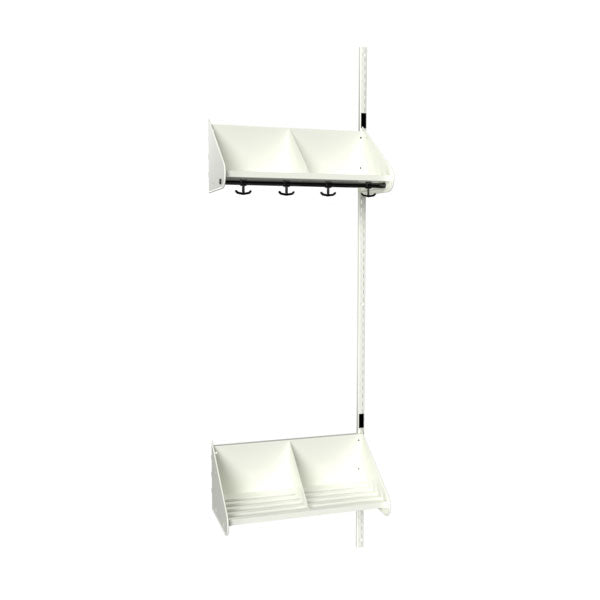 Sonesson BST Kombination E,  Påbygningssektion 2 pladser B 600 mm, hvid – Børnegarderober