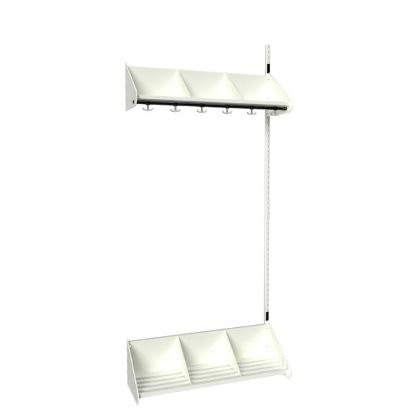 Sonesson BST Kombination E,  Påbygningssektion 3 pladser B 900 mm, hvid – Børnegarderober