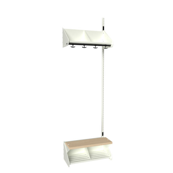 Sonesson BST Kombination G, Påbygningssektion 2 pladser B 600 mm, hvid – Børnegarderober