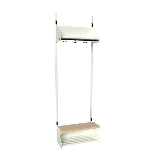 Sonesson BST Kombination H, Startsektion 2 pladser B 600 mm, hvid – Børnegarderober