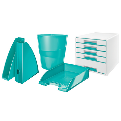 Desk cube WOW m/5-skuffer hvid/isblå