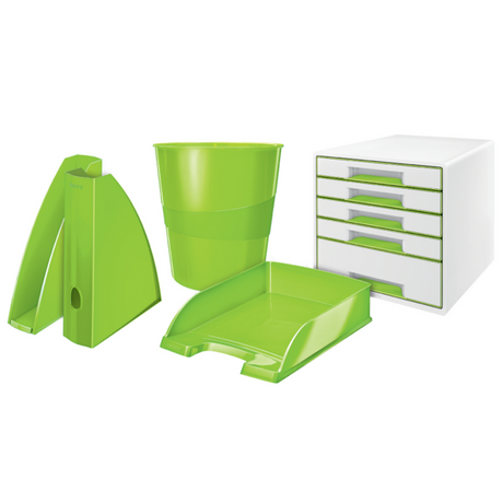Desk cube WOW m/5-skuffer hvid/grøn