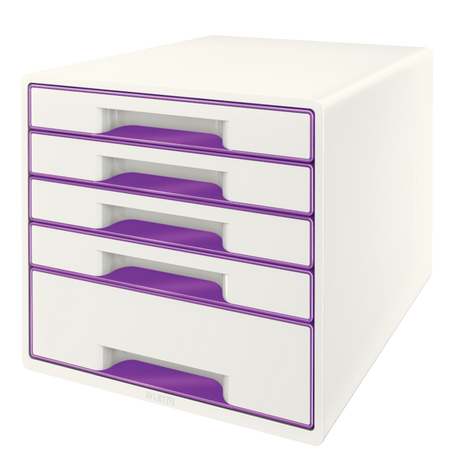 Desk cube WOW m/5-skuffer hvid/lilla
