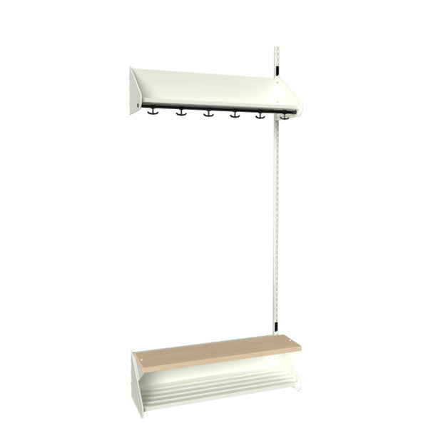 Sonesson BST Kombination H, Påbygningssektion 3 pladser B 900 mm, hvid – Børnegarderober