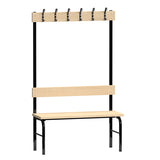 Garderobestativ Enkeltsidet, sort stel og bænksæde i birk, bredde 1000 mm – image 2