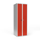 Dobbeltskab/parskab 300+300 mm Lige tag 2-søjlet Parvis lås Rød dør Greb for hængelås – image 3