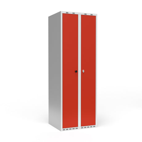 Dobbeltskab/parskab 300+300 mm Lige tag 2-søjlet Parvis lås Rød dør Greb for hængelås – image 3