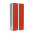 Dobbeltskab/parskab 400+400 mm Lige tag 2-søjlet Parvis lås Rød dør Greb for hængelås – image 1