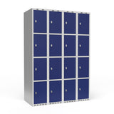 Garderobeskab 4x300 mm Lige tag 4 rum i højden Blå dør Greb for hængelås – image 3