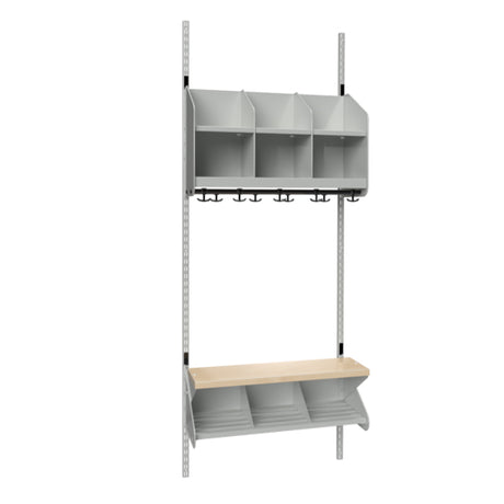 BST Kombination C, Startsektion 3 pladser B 750 mm, lys grå – image 1